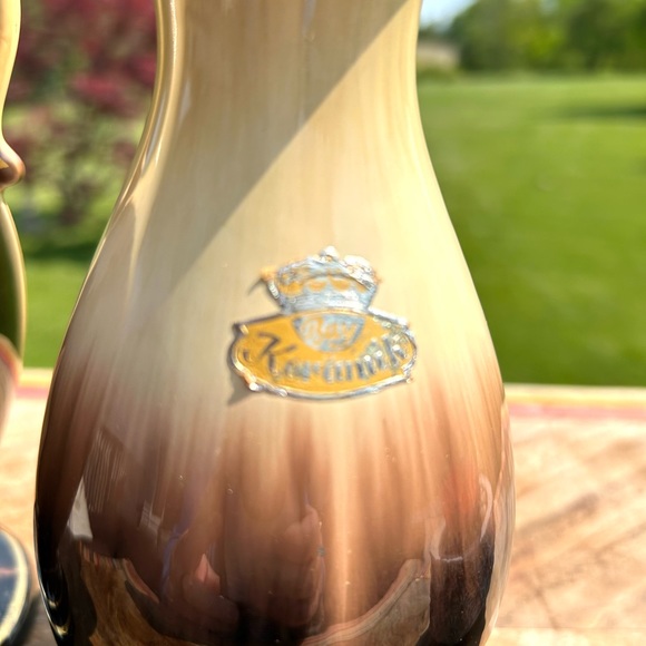 Set of2 MidCentury Bay Keramik West German Vintage Brown Pottery Ceramic Vases - Picture 10 of 12